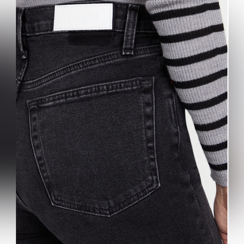 Re/Done 70s Stove Pipe High Waisted Black Jeans Size 24 - Picture 2 of 8